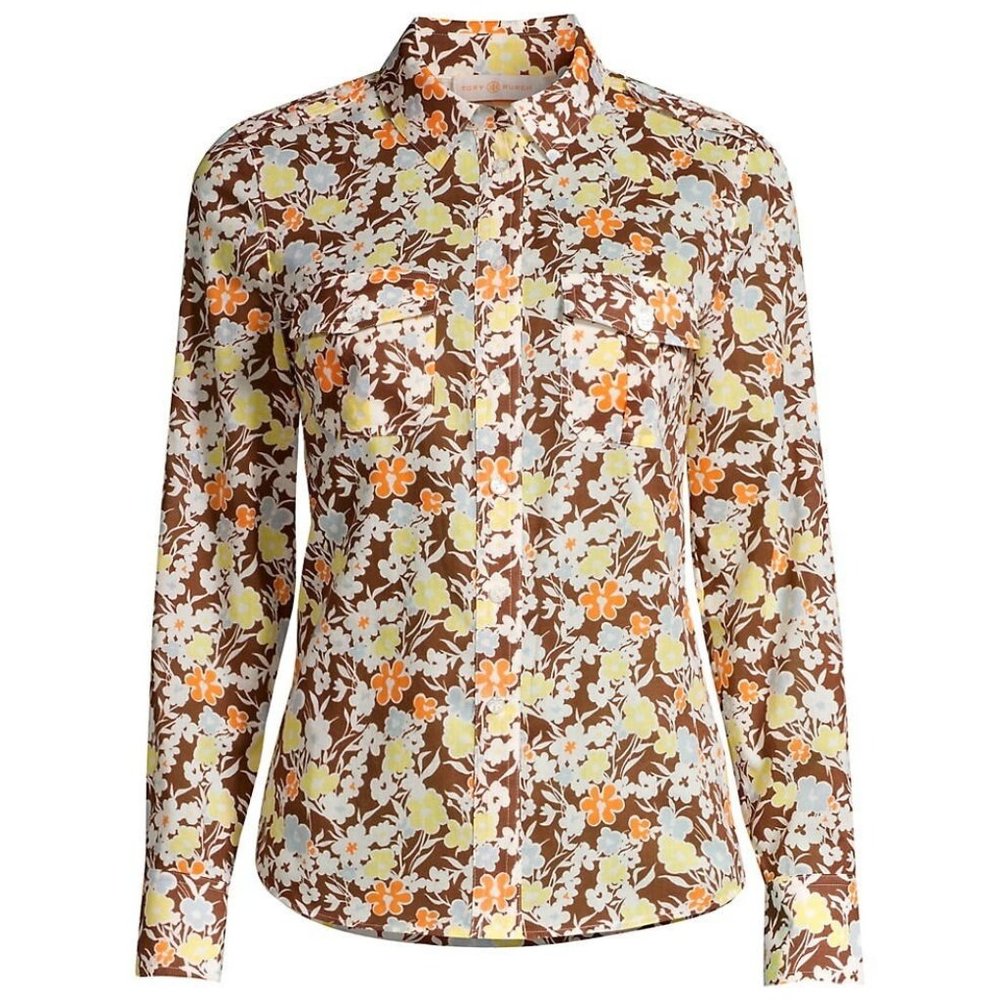 NWT Tory Burch Brigitte Floral Print Shirt Size 4 - Picture 1 of 4